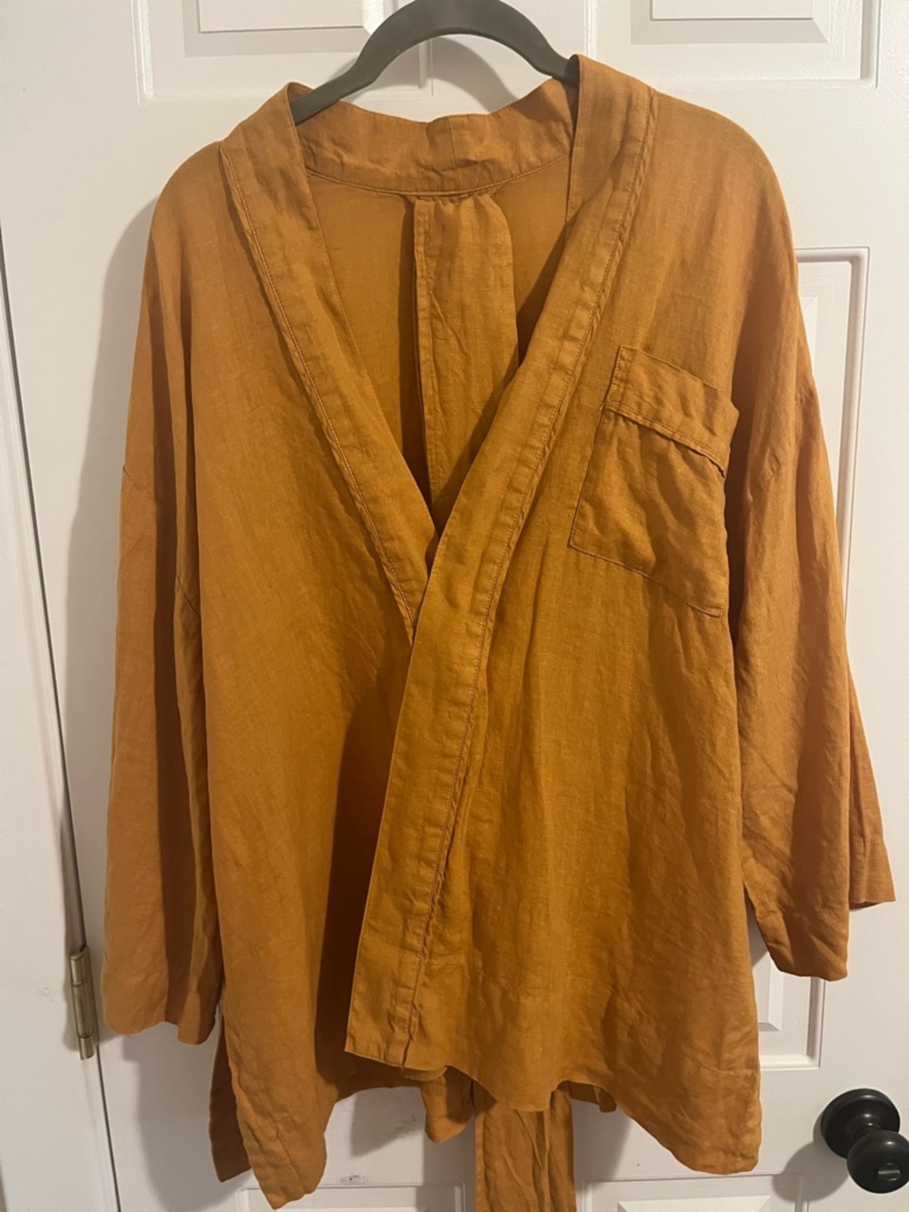 Toast Women's Saffron Linen Kimono-style Wrap Blouse Boho Hippie Chic MSRP $350